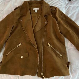 H&M brown tan suede jacket